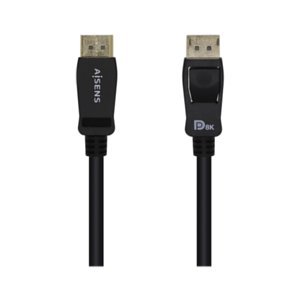 Certyfikat AISENS A149-0432 DISPLAYPORT V1.4 8K przy 60 Hz, DP/M-DP/M, czarny, 2 m