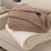 Koce - Koc z bukli 80x160 cm Baranek Dreamy Boucle brązowy Spod Igły i Nitki - miniaturka - grafika 1