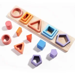 Drewniana Zabawka Edukacyjna Układanka Montessori Sorter Puzzle Kształty - Sortery dla dzieci - miniaturka - grafika 1