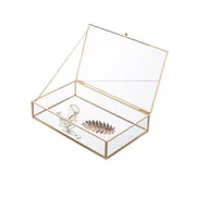Pudełka i szkatułki - Szkatułka szklana ALTOM DESIGN Golden Honey, 25x16 cm - miniaturka - grafika 1