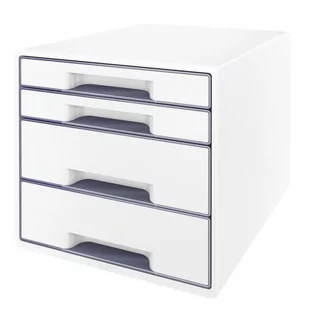 Leitz Pojemnik z 4 szufladami WOW, perłowy biały - niebieski 52131036 - Wyposażenie pokoiku dziecięcego - miniaturka - grafika 1