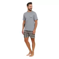 Piżamy damskie - Piżama męska krótki rękaw DOCTOR NAP 5153 GREY S - miniaturka - grafika 1