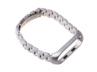 Akcesoria do smartwatchy - Bransoletka pasek Xiaomi Mi Band 3/ Xiaomi Mi Band 4 - srebrna - miniaturka - grafika 1