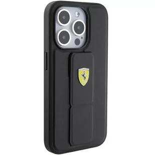 Ferrari FEHCP15LGSPSIK iPhone 15 Pro 6.1" czarny/black hardcase Grip Stand Metal Logo - Etui i futerały do telefonów - miniaturka - grafika 2