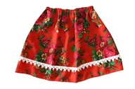 Sukienki i spódniczki dla dziewczynek - SPÓDNICZKA LUDOWA CZERWONA 30cm - miniaturka - grafika 1