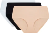 Majtki damskie - Vivisence 4013 3-pack biały/czarny/beżowy s majtki wysokie figi - miniaturka - grafika 1