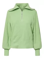 Swetry damskie - YAS Damski sweter Yasdeli Ls Zip Knit S. Noos, Summer Green, XL - miniaturka - grafika 1