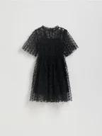 Sukienki i spódniczki dla dziewczynek - Reserved - Tiulowa sukienka z kokardkami - czarny - miniaturka - grafika 1