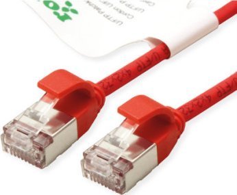 Roline ROLINE GREEN F/UTP DataCenter Patch Cord Cat.6A Class EA, LSOH, bardzo cienki, czerwony, 0,3 m