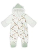 Pajacyki dla niemowląt - Niemowlęcy pajac ocieplany z luną w sarenki kremowy Nicol,r.56 - miniaturka - grafika 1