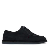 Półbuty męskie - Półbuty Tommy Hilfiger Stitchdown Suede Derby FM0FM05841 Granatowy - miniaturka - grafika 1