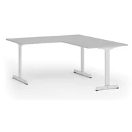 Biurka - Biurko PRIMO BETA L, 1600 x 1800 mm, podstawa biała, szary - miniaturka - grafika 1