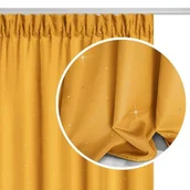 Zasłony - Spod Igły i Nitki, Zasłona z kryształkami na taśmie, CRYSTAL, musztardowa, 140x250 cm - miniaturka - grafika 1