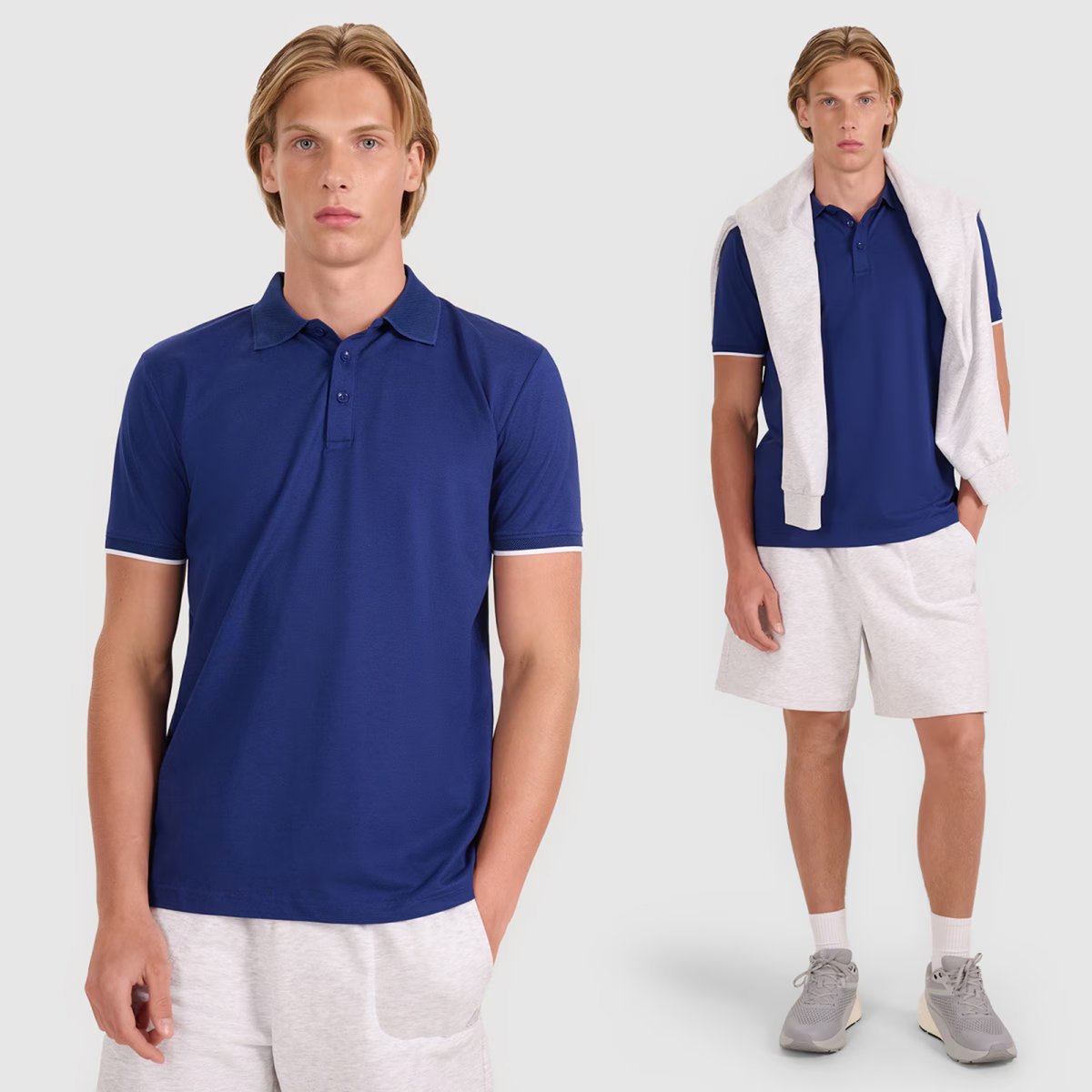 Koszulka Polo Męska 4F Regular Z Kołnierzem Klasyczna Modna Granatowa XXL