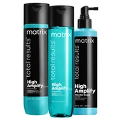 Zestawy kosmetyków damskich - Matrix High Amplify, zestaw kosmetyków na objętość, szampon + odżywka + spray - miniaturka - grafika 1