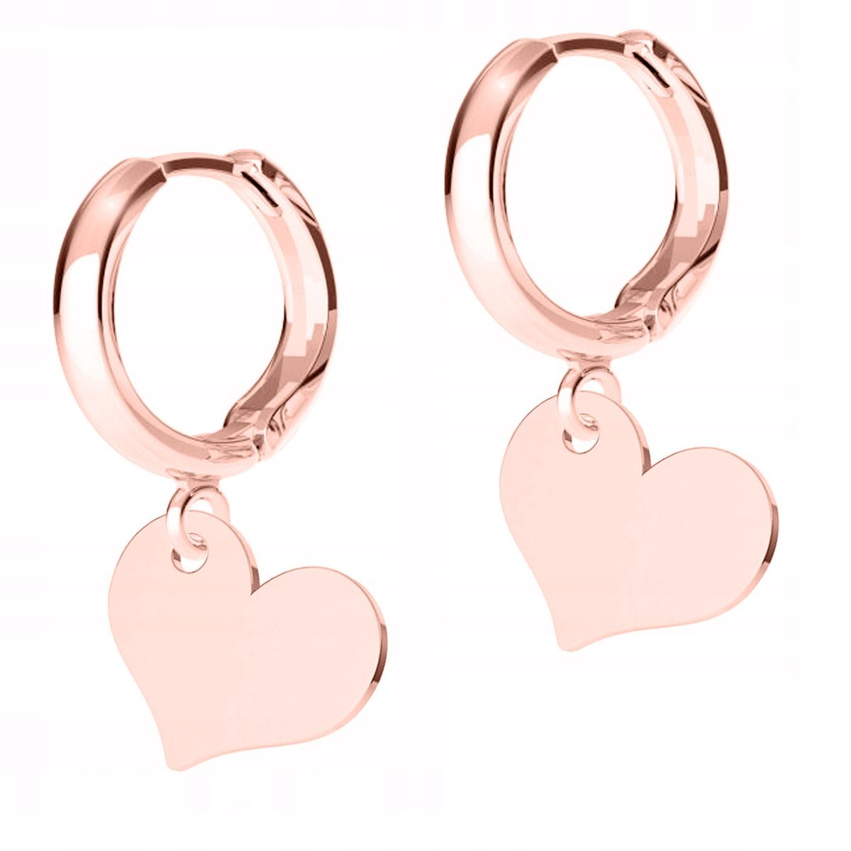 Kolczyki Pozłacane Blaszki Serca Małe Serduszka Heart Miłość SREBRO 925