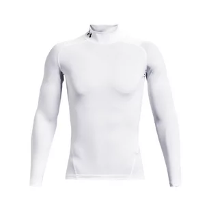Męski longsleeve treningowy UNDER ARMOUR UA HG Armour Comp Mock LS - biały - Koszulki sportowe męskie - miniaturka - grafika 1