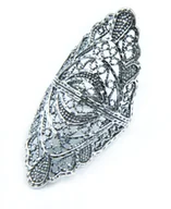 Pierścionki - SREBRNY DUŻY AŻUROWY PIERŚCIONEK.Pr.925.ROZMIAR 20 - miniaturka - grafika 1