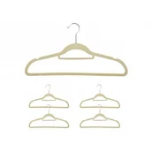 Wieszaki do szafy - Wieszak welurowy Maxi komplet 5 szt - beżowy - miniaturka - grafika 1