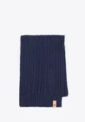 Apaszki i szaliki męskie - Szalik męski z mieszanki wiskozy, poliestru i nylonu granatowy - miniaturka - grafika 1