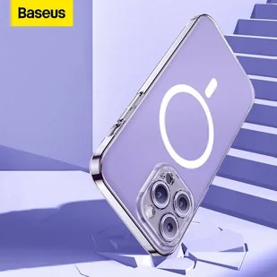 Baseus Crystal Magnetic Case etui do iPhone 14 Pro cienki pokrowiec MagSafe + szkło przezroczyste - Etui i futerały do telefonów - miniaturka - grafika 13