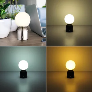 Globo Akumulatorowa lampa stołowa LED Julsy, kolor nikiel, wysokość 21 cm, CCT - Lampy stojące - miniaturka - grafika 2