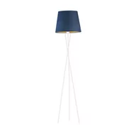 Lampy stojące - Lampa podłogowa na trzech metalowych nogach, Lysne, Tokio velur, Granatowy ze złotym wnętrzem - miniaturka - grafika 1
