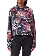 Bluzy damskie - Just Cavalli Bluza damska, lata 60, czarna + mieszana kolorystyka, M - miniaturka - grafika 1