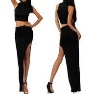 Spódnice - SPÓDNICA OŁÓWKOWA Z ROZCIĘCIEM DOPASOWANA MAXI OBCISŁA SPÓDNICZKA DAMSKA - miniaturka - grafika 1