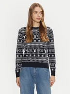 Swetry damskie - ONLY Sweter Xmas Winter 15327601 Granatowy Regular Fit - miniaturka - grafika 1