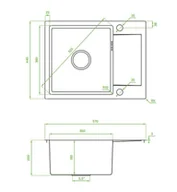 Zlewozmywaki - Laveo Marmara Zlewozmywak stalowy jednokomorowy 57x44 cm miedź SAM813T - miniaturka - grafika 1