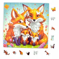Puzzle - Puzzle Liski Mruu&Pruu 25 x 25 cm 150 elementów Układanka drewniana - miniaturka - grafika 1
