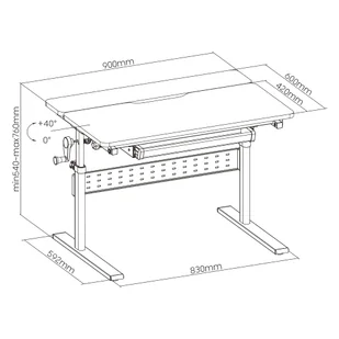 Biurko dziecięce regulowane XD SPE-X102WL 90x60 cm - Biurka - miniaturka - grafika 1