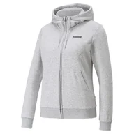 Bluzy damskie - Bluza z kapturem damska Puma ESS FULL-ZIP FL szara 84720102-S - miniaturka - grafika 1