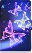 Etui do tabletów - ETUI SAMSUNG GALAXY TAB A7 FIOLETOWE MOTYLE UROCZE ZAMYKANE Z KLAPKĄ - miniaturka - grafika 1