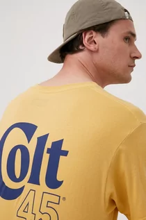 Koszulki męskie - Etnies t-shirt bawełniany kolor żółty z nadrukiem - grafika 1