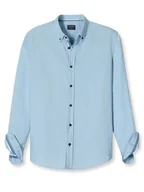 Koszule męskie - OLYMP Koszula "Casual" - Regular fit - w kolorze błękitnym - miniaturka - grafika 1