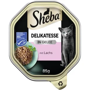 Sheba Delikatesse Karma w galaretce 22 x 85 g Łosoś - Mokra karma dla kotów - miniaturka - grafika 1