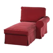 Pokrowce na meble - Dekoria Pokrowiec na szezlong Ektorp prawy intensywna czerwień 84 x 166 x 73 cm Velvet 641-704-15 - miniaturka - grafika 1
