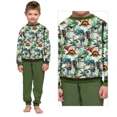 Piżamy chłopięce - PIŻAMA CHŁOPIĘCA GRUBA CIEPŁA BAWEŁNA W DINOZAURY Z DINOZAUREM DŁUGA 140 - Marcinkowski - miniaturka - grafika 1