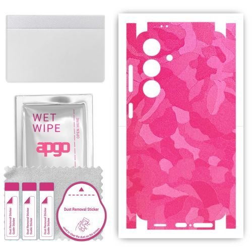 folia naklejka skórka strukturalna na TYŁ+BOKI do Samsung Galaxy S24 - Moro Camo Różowy - apgo SKINS