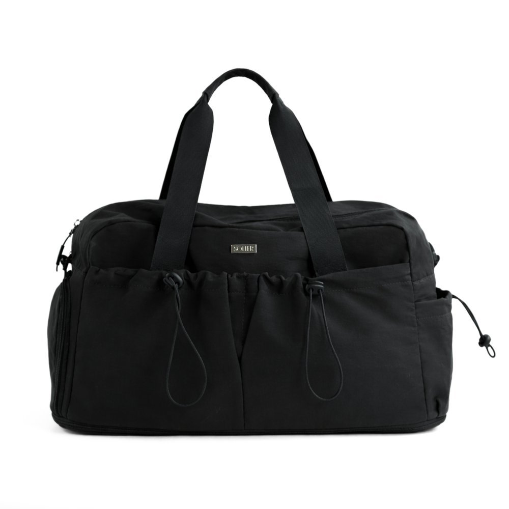 Sportowa torba damska Solier SM06 Moira, na siłownię, pilates i podróże, kolor czarny