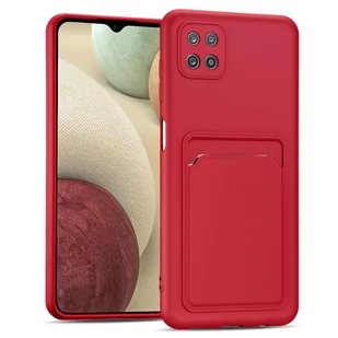 Etui na telefon Samsung Galaxy A22 5G Silikonowe etui ochronne z kieszenią na kartę Slim Cover, czerwone - Etui i futerały do telefonów - miniaturka - grafika 1