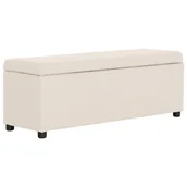 Ławki do przedpokoju - vidaXL Ławka ze schowkiem, 116 cm, kremowa, poliester vidaXL - miniaturka - grafika 1