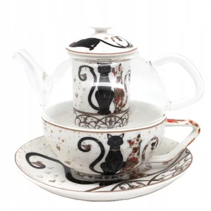 Tea For One Cat Collection Filiżanka Dzbanek Spodek Zaparzacz - Filiżanki Tea For One Cat Collection Filiżanka Dzbanek Spodek Zaparzacz - Filiżanki - miniaturka - grafika 1