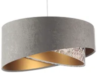 Lampy stojące - Szara welurowa lampa wisząca glamour Coropy - miniaturka - grafika 1