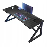 Biurka gamingowe - Biurko Gamingowe Komputerowe Czarne Carbon Nowoczesne Dla Gracza Solidne 120 Cm - miniaturka - grafika 1