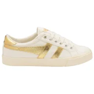 Trampki damskie - Gola Classics Women's Tennis Mark Cox Trainers Off White/Gold CLA280XY - 40 - miniaturka - grafika 1