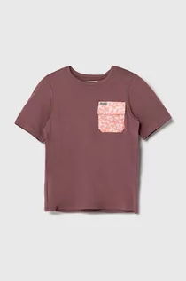 Koszulki dla dziewczynek - Columbia t-shirt dziecięcy Washed Out Utility kolor fioletowy wzorzysty - grafika 1