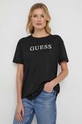 Koszulki sportowe damskie - Guess t-shirt damski kolor czarny - miniaturka - grafika 1